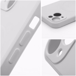 Dėklas Samsung A27 Silicone Mag Cover suderinamas su MagSafe (kameros apsauga) pilkas titano