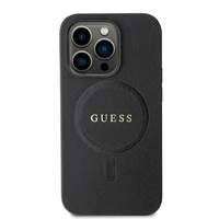 Guess GUHMP15LPSAHMCK iPhone 15 Pro 6.1" juodas/juodas kietas dėklas Saffiano MagSafe