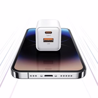USAMS Tinklo įkroviklis 1xUSB+1xUSB-C PD30W 3A (tik galvutė) PD3.0 Fast Charging juodas X-ron Series CC189TC01 (US-CC189)