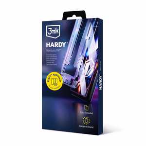 LCD apsauginis stikliukas (2 vnt.) su aplikatoriumi 3mk Hardy Hardura 9H Apple iPhone 16 Pro/17 juodas