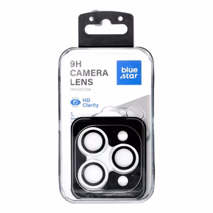 BLUE STAR Easy Install kameros objektyvų apsauga, skirta iPhone 18 Pro / 18 Pro Max, spalva – sidabrinė