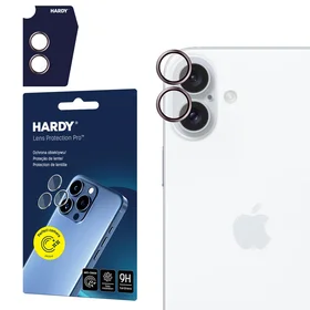 3mk HARDY objektyvo apsauginis Pro stiklas Apple iPhone 16 / 16 Plus – rožinis