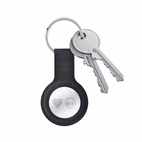 Crong Silicone dėklas with raktų pakabukas – apsauginis keychain dėklas Apple AirTag 1/2 (juodas)
