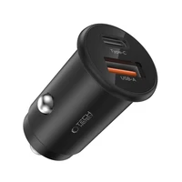 Tech-Protect CC02 35W automobilinis įkroviklis 2 lizdai USB-C / USB-A juodas