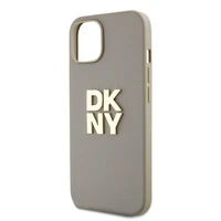 DKNY Dėklas telefonui su dirželiu ir logotipu iPhone 15 Plus - smėlio spalvos