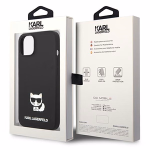 Karl Lagerfeld silikoninis Choupette Body dėklas iPhone 13 / 14 / 15 juodas