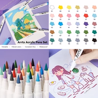 Akriliniai markeriai - flomasteriai ARRTX 30A, 30 spalvų, pastelinių atspalvių