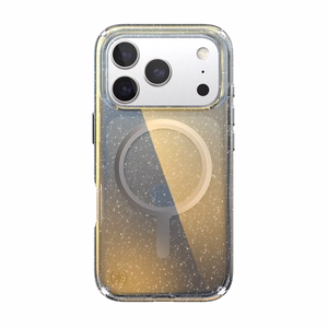 Speck Presidio Lux MagSafe dėklas, skirtas iPhone 17 Pro, „Hyper Mirror Glitter / Silver Metallic“ spalvos