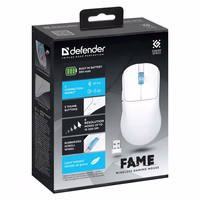 WIRELESS MOUSE DEFENDER FAME GM-516 RF+BT 10000DPI 6P baltas