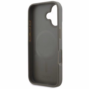 DKNY Languotas raštas magnetinis iPhone 16 dėklas - smėlinis