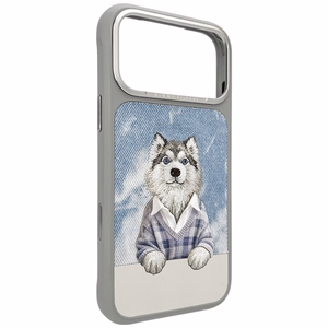 Nimmy Gentle Pets Series Dog MagSafe dėklas iPhone 17 Pro Max pilkas