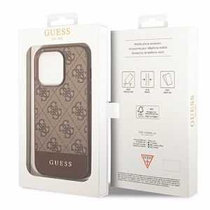 Guess GUHCP14LG4GLBR iPhone 14 Pro 6.1" rudas/rudas kietas dėklas 4G Stripe kolekcija