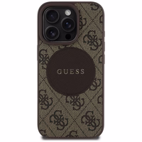Guess 4G Circle Classic Logo Magnetinis dėklas telefonui iPhone 16 Pro Max - rudas