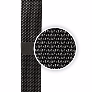 Crong Milano Steel nerūdijančiojo plieno dirželis, skirtas Apple Watch 44 / 45 / 46 / 49 mm, juodas