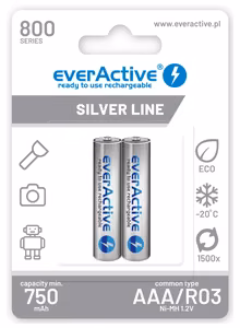 Аккумуляторы everActive Ni-MH R03 AAA 800mAh Silver Line