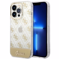 Guess GUHCP14XHG4MHG iPhone 14 Pro Max 6.7" auksinis / auksinis dėklas telefonui (m) su 4G rašinio šrifto dizainu
