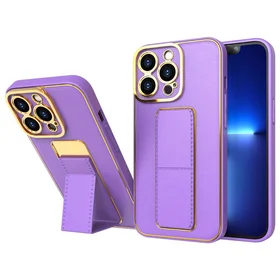 Naujas Kickstand dėklas telefonui iPhone 12 su stovu violetinis