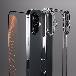 SBS rinkinys su D3O technologija iPhone 16 - dėklas + apsauginis stiklas ir kameros apsauga - skaidrus