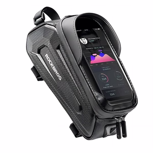 Rockbros B68-1 prie rėmo tvirtinamas dviračio krepšys su telefono kišene, 1.7L - juodas