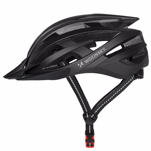Wozinsky MTB велосипедный шлем со съемным козырьком и задним USB-фонарем M - черный