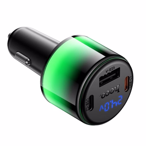 Automobilinis įkroviklis Hoco Z69B, USB-A + 2 × USB-C, PD QC3.0, 57 W, juodas