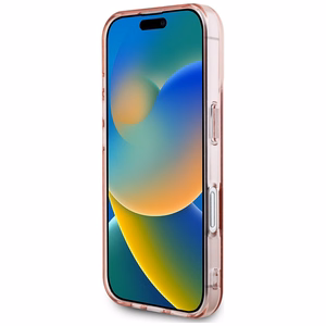 Karl Lagerfeld IML Rhinestones Logo dėklas telefonui iPhone 16 - rožinis