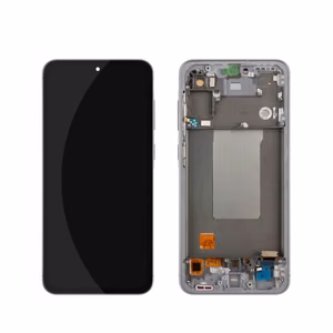 Ekranas Samsung A566 A56 5G su lietimui jautriu stikliuku ir rėmeliu Graphite OLED (real size)