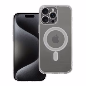 Чехол для iPhone 15 PRO MAX Clear Mag Cover (STR / CAMERA PROTECTION) совместимый с MagSafe прозрачный
