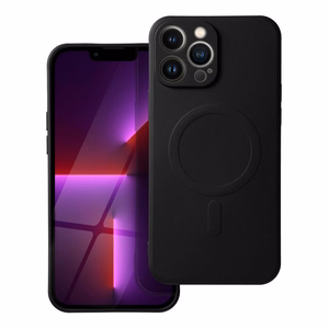 Dėklas Silicone Mag Cover (MagSafe) skirtas iPhone 13 Pro Max juodas