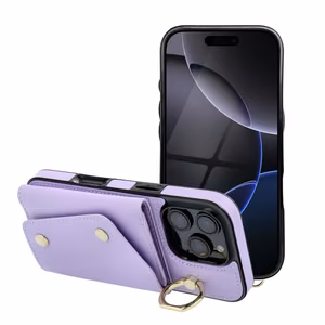 Чехол для iPhone 16e (SE 4 2025) / 17e Wonder с кошельком сиреневый