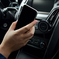 "Forever" automobilio laikiklis oro angai MACH-300 magnetinis su belaidžiu įkrovimu, juodas Qi2 15W