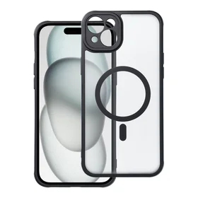 Pilnai matinė magnetinė dėklas telefonui su MagSafe suderinamas iPhone 15 Plus juodas