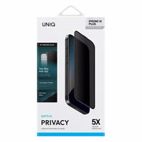Uniq Optix privatumo grūdinto stiklo apsauga su privatumo aplikatoriumi iPhone 16 Plus