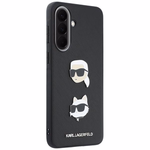Karl Lagerfeld dėklas su Karl&Choupette Heads Pins&Logo Samsung Galaxy A57 5G, juodas