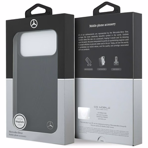 Mercedes Odinis Didelis Laurel Lapų Magnetinis Dėklas telefonui iPhone 17 Pro Max - Juodas