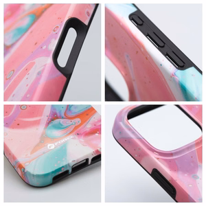 FORCELL F-PROTECT Mirage, karinio lygio dėklas su MagSafe, suderinamas su IPHONE 15 rožinis marmuras