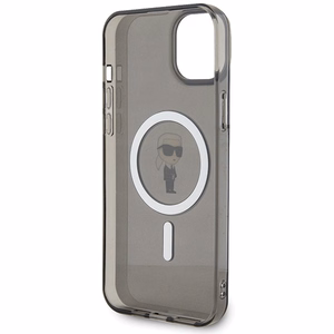 Dėklas telefonui Karl Lagerfeld IML Ikonik Magnetinis MagSafe iPhone 15 Plus - juodas (m)