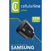Cellularline - USB-C Super Fast įkroviklis 25W (Designed Samsung) (juodas)