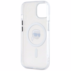 Karl Lagerfeld IML Metalinis Karl Galvos Magnetinis dėklas iPhone 15 baltas