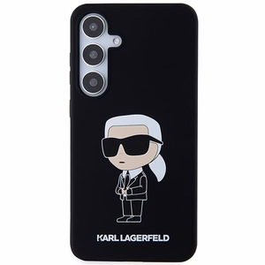 Karl Lagerfeld silikoninis Ikonik dėklas telefonui Samsung Galaxy S24+ - juodas