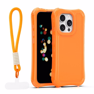 Safepop dėklas su dirželiu skirtas iPhone 15 Pro 6,1" oranžinis