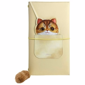 NIMMY rinkinys 2in1 užrašų knygelė + rašiklis BIG EYED PET 2.0 Katė chaki