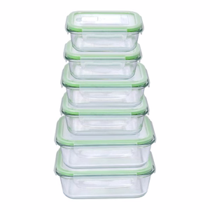 Alpina stiklinių maisto indų su dangčiais rinkinys, 370 / 640 / 1050 ml, 6 vnt.