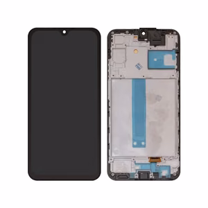 Ekranas Samsung A256 A25 5G su lietimui jautriu stikliuku ir rėmeliu juodas OLED (real size)