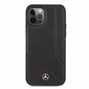 Mercedes Odinis perforuotos srities dėklas iPhone 12 Pro Max - juodas