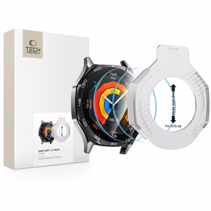Tech-Protect Easy Set+ 2 rinkinys grūdintas stiklas Huawei Watch GT 5 46 mm - skaidrus