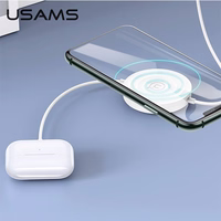 USAMS Belaidis įkroviklis US-CC096 10W su laidu lightning juodas CC96WH01