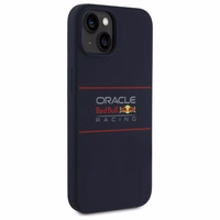 RED BULL dėklas telefonui IPHONE 16 Pro suderinamas su MagSafe RBHMP16L24SIHSRV (Silikoninis horizontalus centrinis logotipas) tamsiai mėlyna