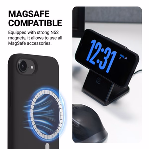 Crong Color Cover Magnetic MagSafe dėklas, skirtas iPhone 17e / 16e, juodas