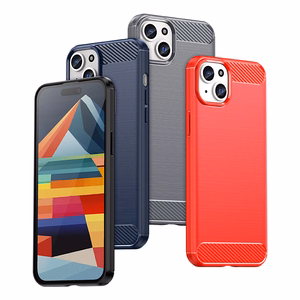 Lankstus anglies rašto dėklas telefonui iPhone 15 Plus Carbon Case - juodas